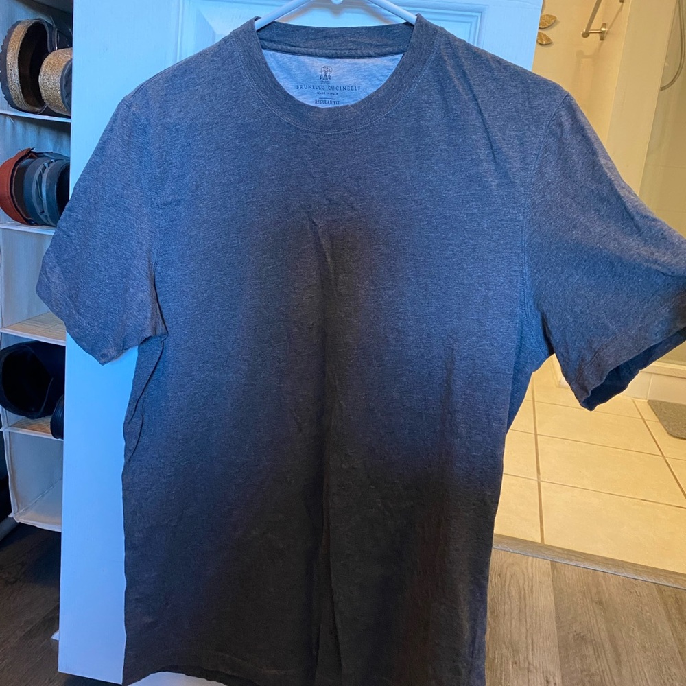 Brunello Cucinelli Dark Gray Short Sleeve Tee